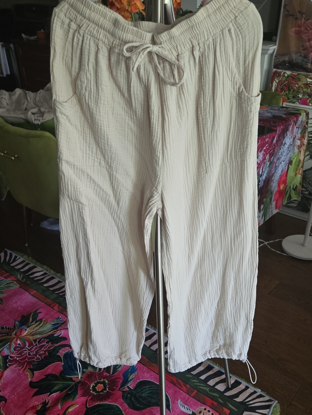 Light Cream Drawstring Men’s Lounge Pants New